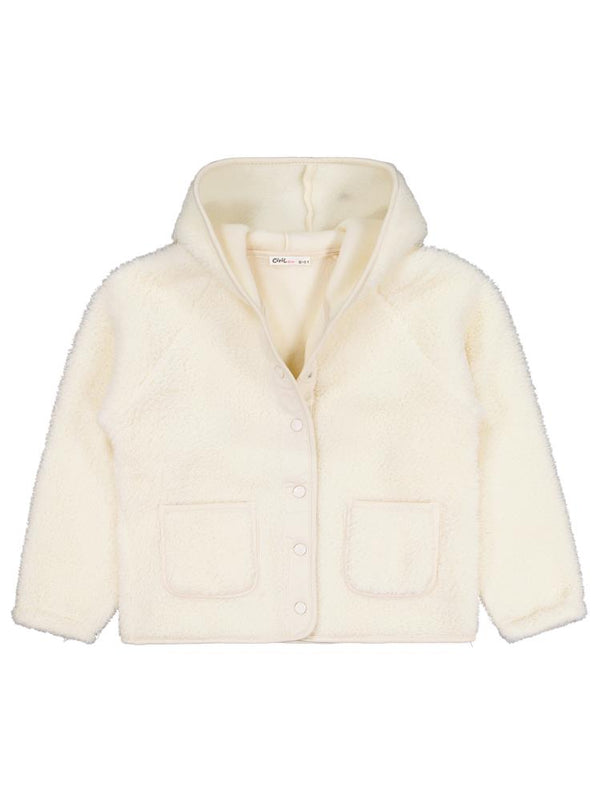 Civil Girls Pelüş Detaylı 10-13 Yaş Hırka - Fil Dişi