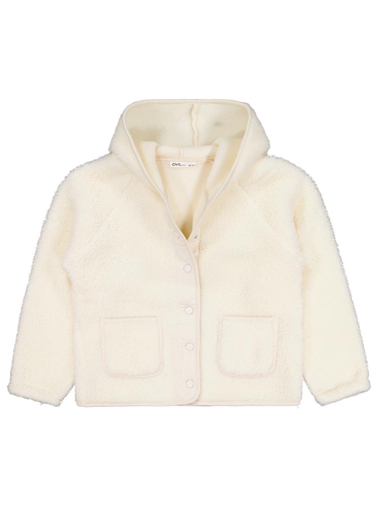 Civil Girls Pelüş Detaylı 10-13 Yaş Hırka - Fil Dişi