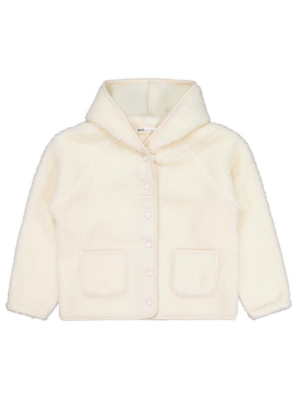 Civil Girls Pelüş Detaylı 10-13 Yaş Hırka - Fil Dişi