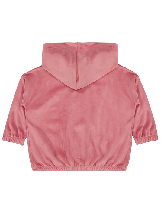 Civil Kız Çocuk Sweatshirt | Kadife Uzun Kol Kapşonlu | Okul Kreş ve Günlük Kullanım - Pembe
