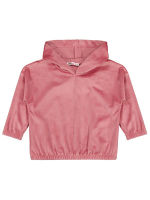 Civil Kız Çocuk Sweatshirt | Kadife Uzun Kol Kapşonlu | Okul Kreş ve Günlük Kullanım - Pembe