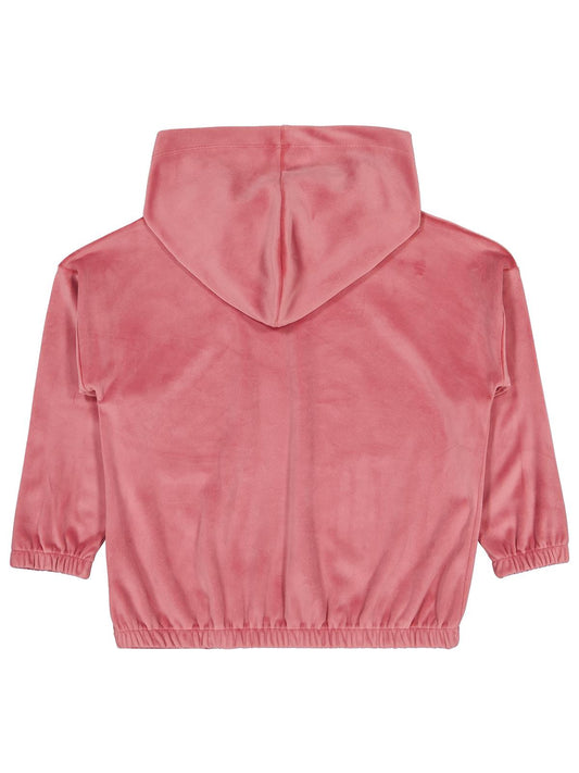 Civil Kız Çocuk Sweatshirt | Kadife Uzun Kol Kapşonlu | Okul Kreş ve Günlük Kullanım - Pembe