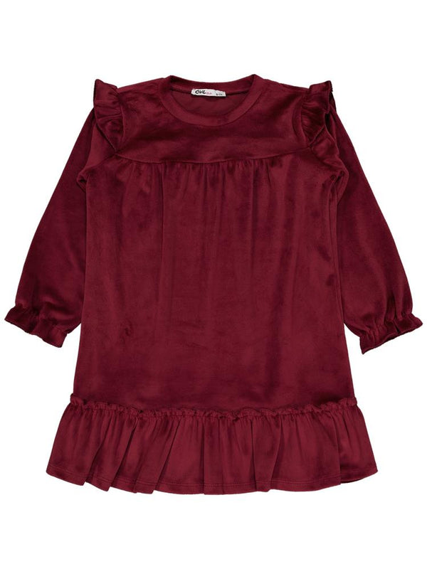 Civil Girls 6-9 Yaş Elbise - Bordo