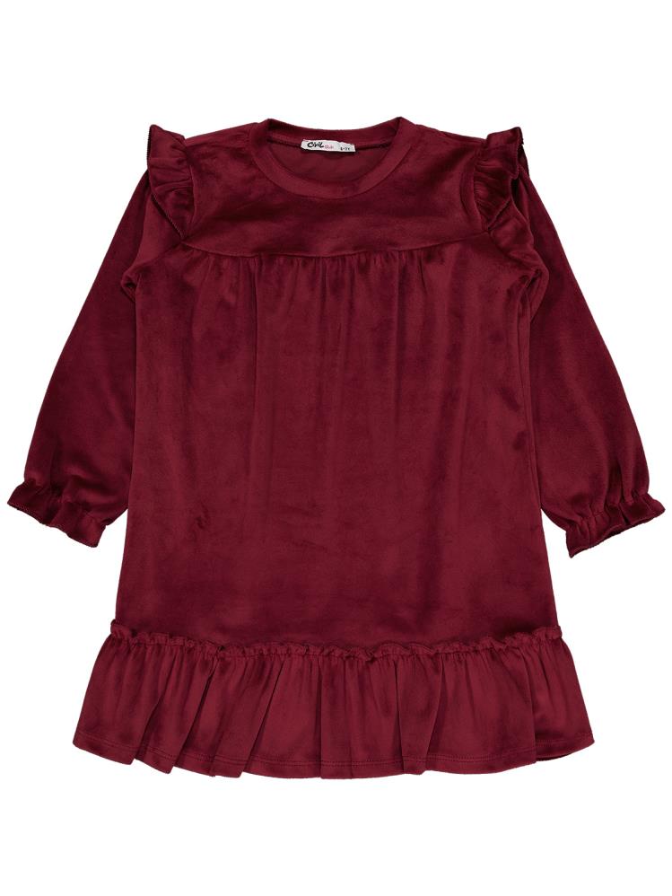 Civil Girls 6-9 Yaş Elbise - Bordo