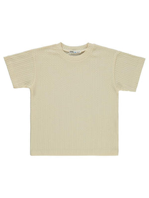 Civil Boys Kendinden Desenli 6-9 Yaş Tişört - Bej