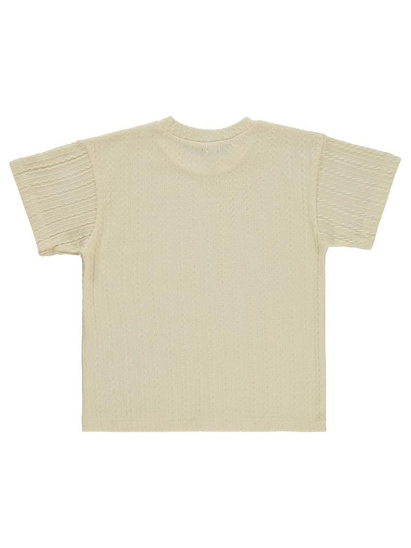 Civil Boys Kendinden Desenli 6-9 Yaş Tişört - Bej