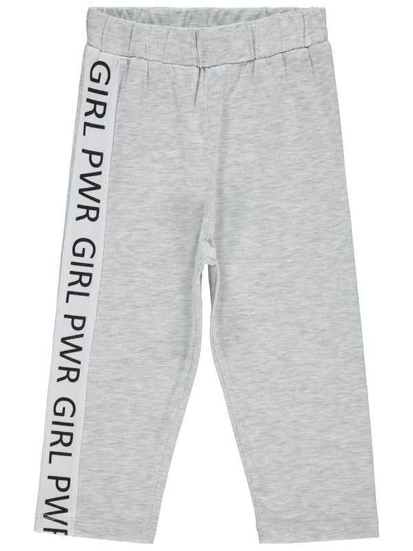 Civil Girls GRL PWR Baskılı 10-13 Yaş Tayt - Gri