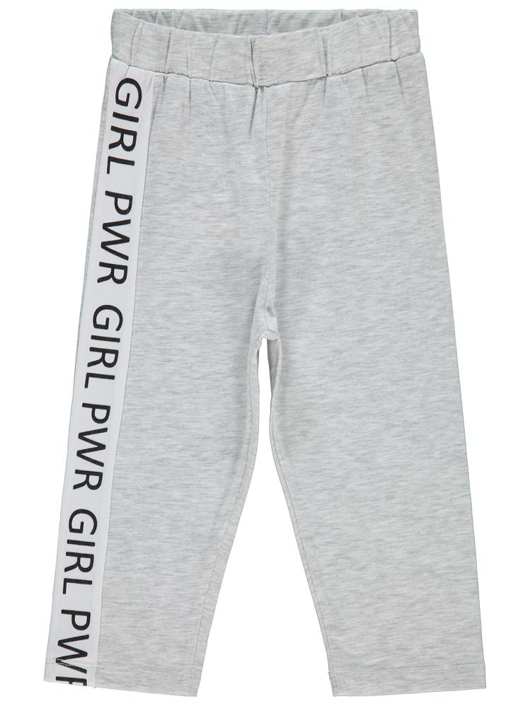 Civil Girls GRL PWR Baskılı 10-13 Yaş Tayt - Gri