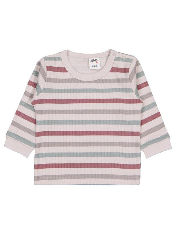 Civil Baby Çizgi Empirmeli Dinozor Baskılı 6-18 Ay Slopet - Yeşil