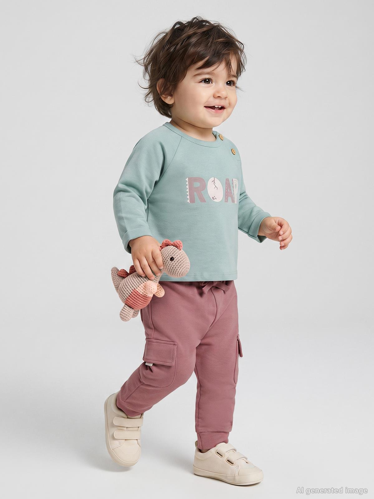 Civil Baby Roar Baskılı 6-18 Ay Takım - Yeşil