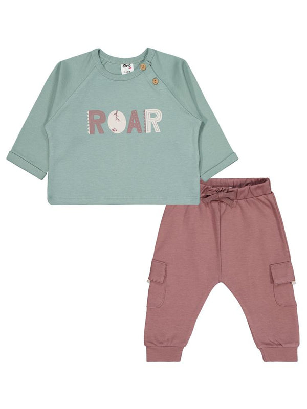 Civil Baby Roar Baskılı 6-18 Ay Takım - Yeşil