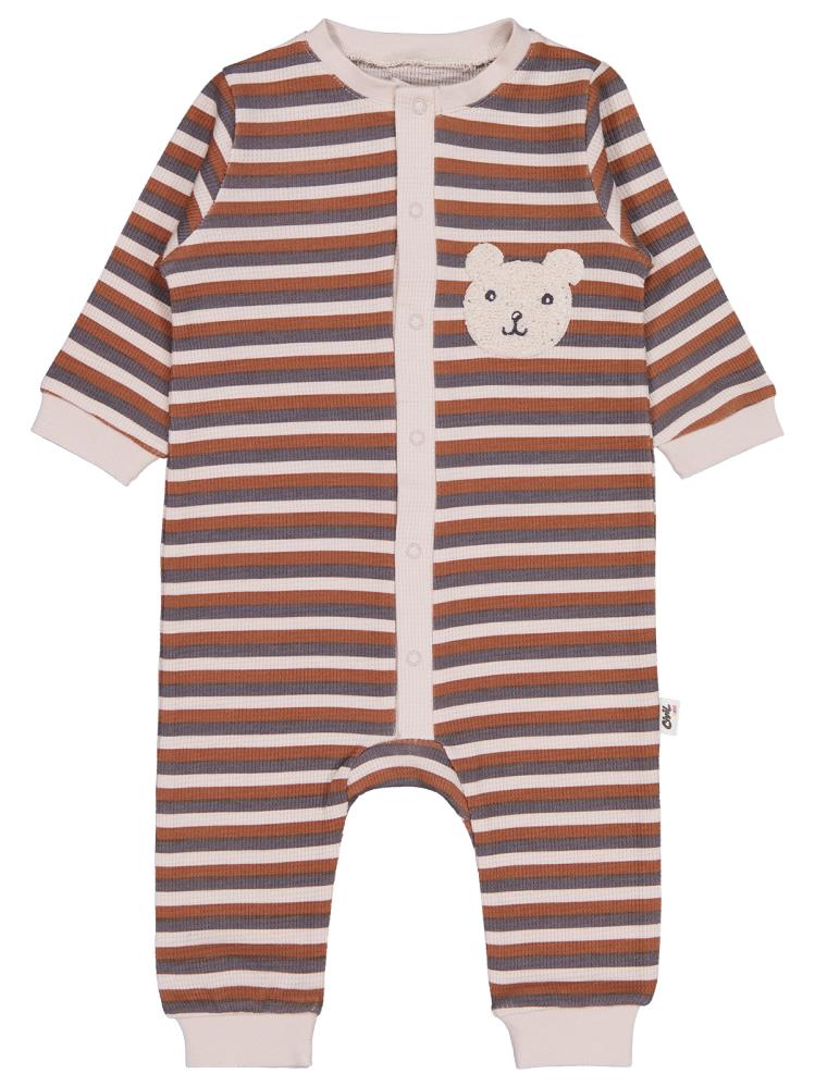 Civil Baby Çizgi Empirme 6-18 Ay Tulum - Bej