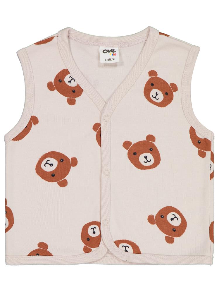 Civil Baby Sleepy Bear Empirme 6-18 Ay Yelek - Bej