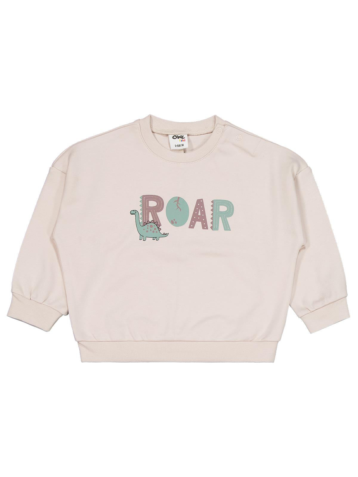 Civil Baby Dinozor Baskılı 6-18 Ay Takım - Bej