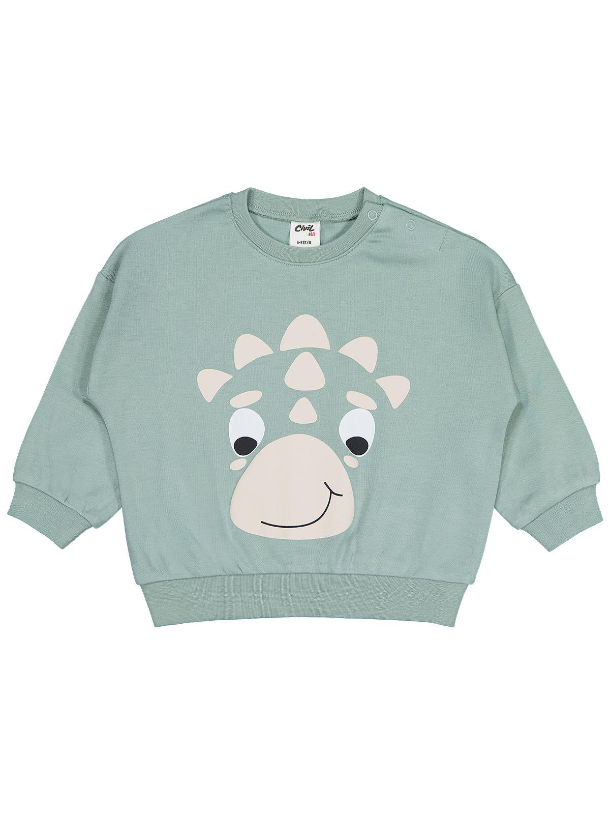 Civil Baby Dinozor Baskılı 6-18 Ay Sweatshirt - Yeşil