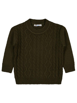 Civil Boys Saç Örgülü 2-5 Yaş Kazak - Yeşil