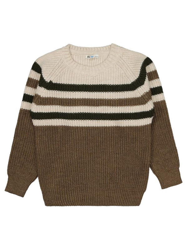 Civil Boys Çizgili 6-9 Yaş Kazak - Kahverengi