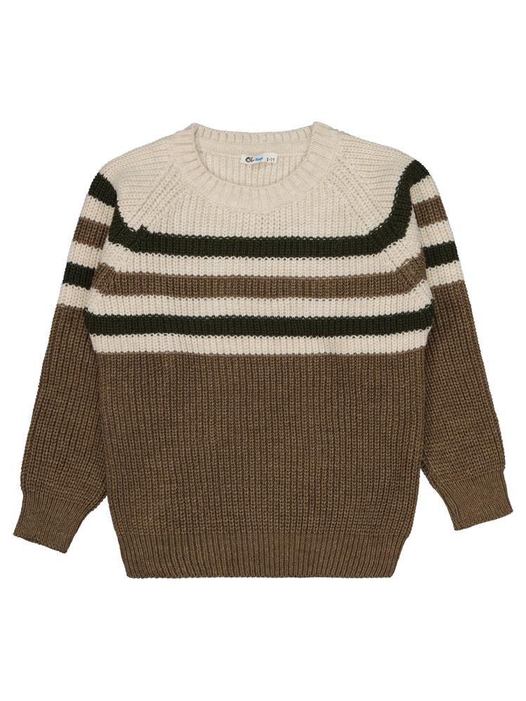 Civil Boys Çizgili 6-9 Yaş Kazak - Kahverengi