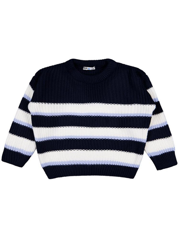 Civil Boys Çizgili Gömlekli 2-5 Yaş Kazak - Lacivert