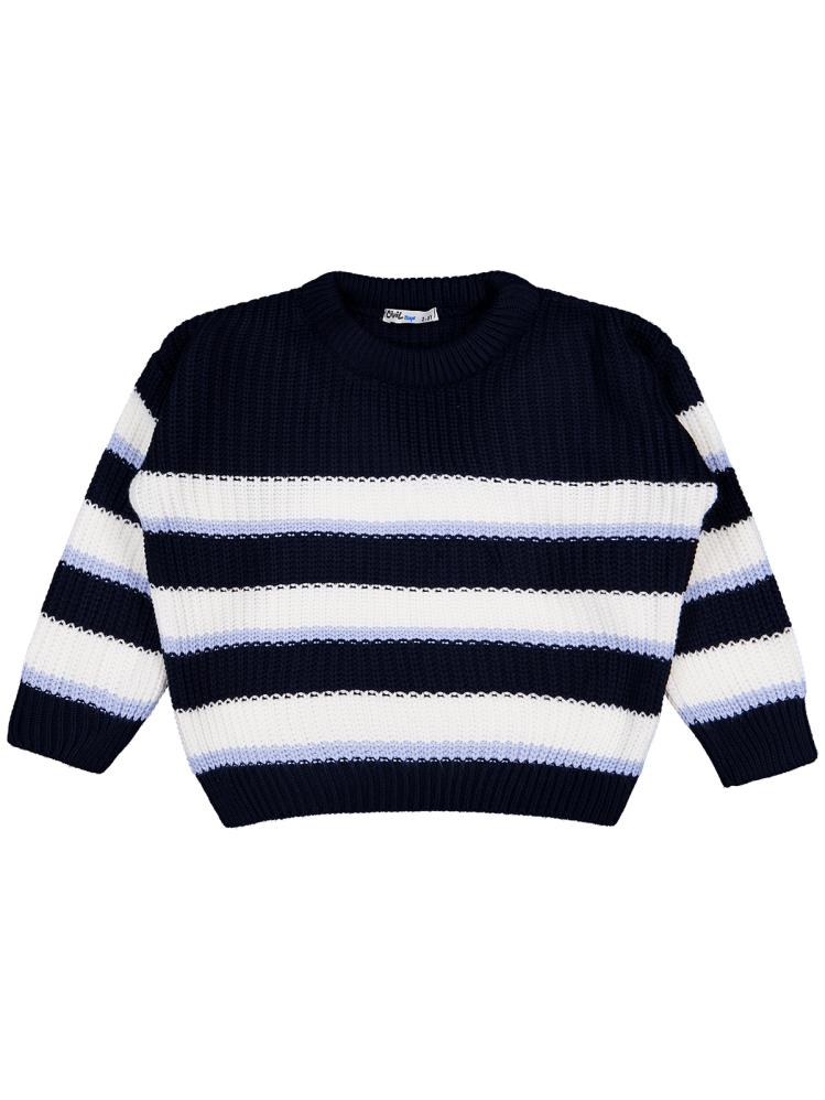 Civil Boys Çizgili Gömlekli 2-5 Yaş Kazak - Lacivert