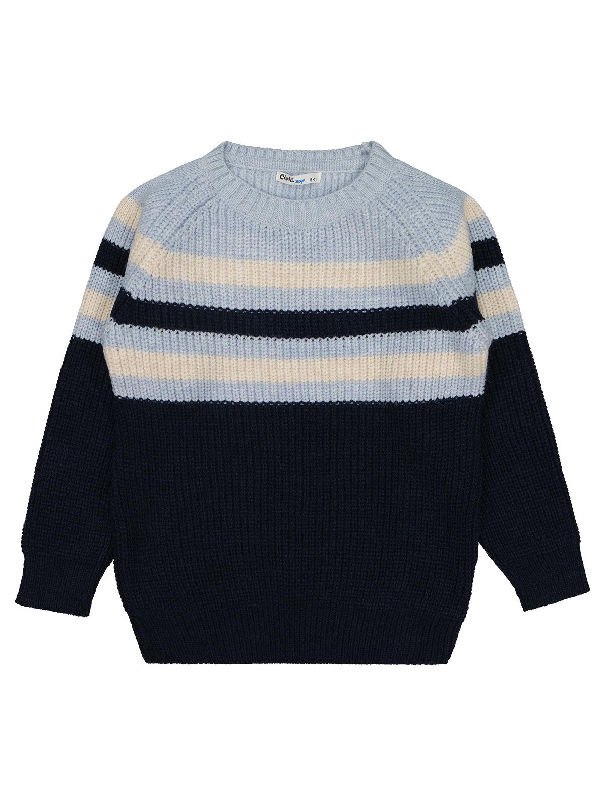 Civil Boys Çizgili 6-9 Yaş Kazak - Lacivert