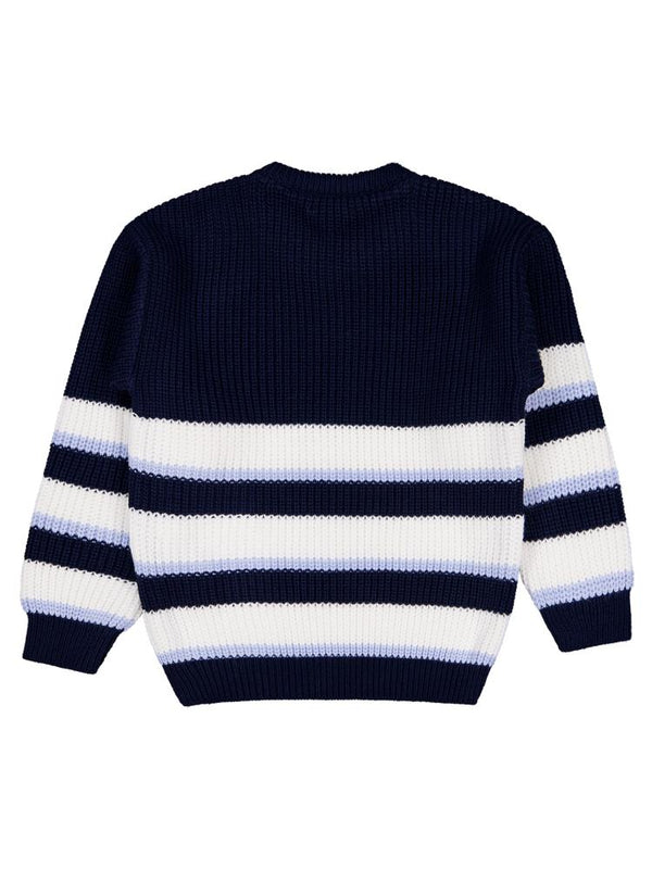 Civil Boys Çizgili Gömlekli 6-9 Yaş Kazak - Lacivert