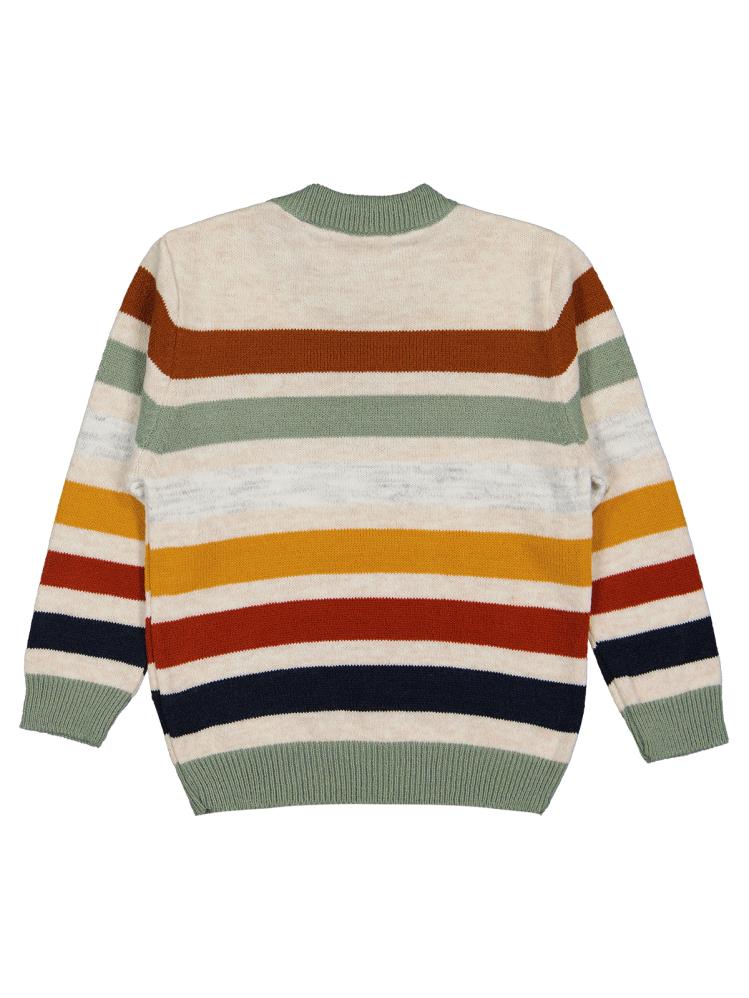 Civil Boys Renkli Çizgili  2-5 Yaş Kazak - Haki