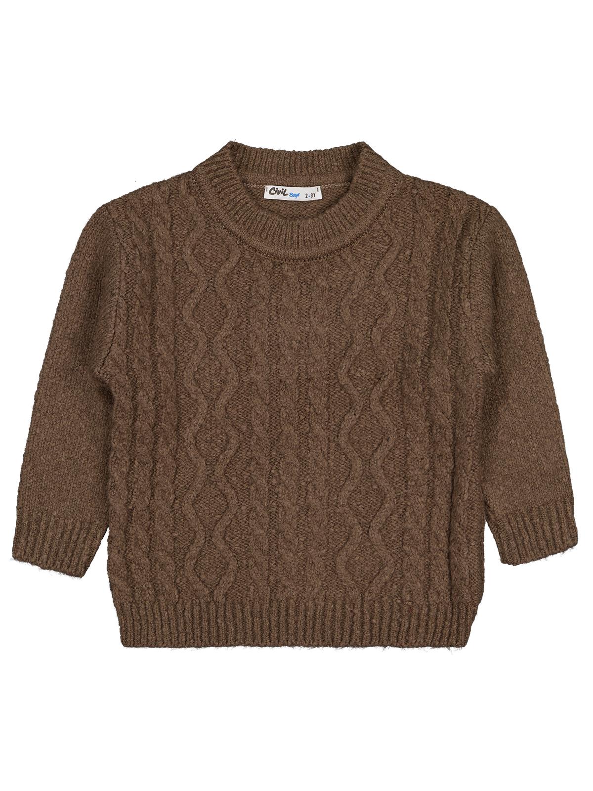 Civil Boys Saç Örgülü 2-5 Yaş Kazak - Bej