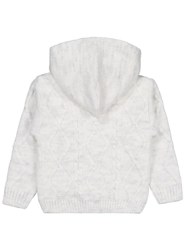 Civil Boys Saç Örgülü İçi Polarlı Kapşonlu 2-5 Yaş Hırka - Gri