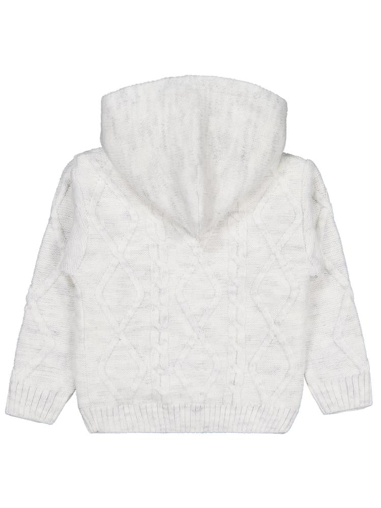 Civil Boys Saç Örgülü İçi Polarlı Kapşonlu 2-5 Yaş Hırka - Gri