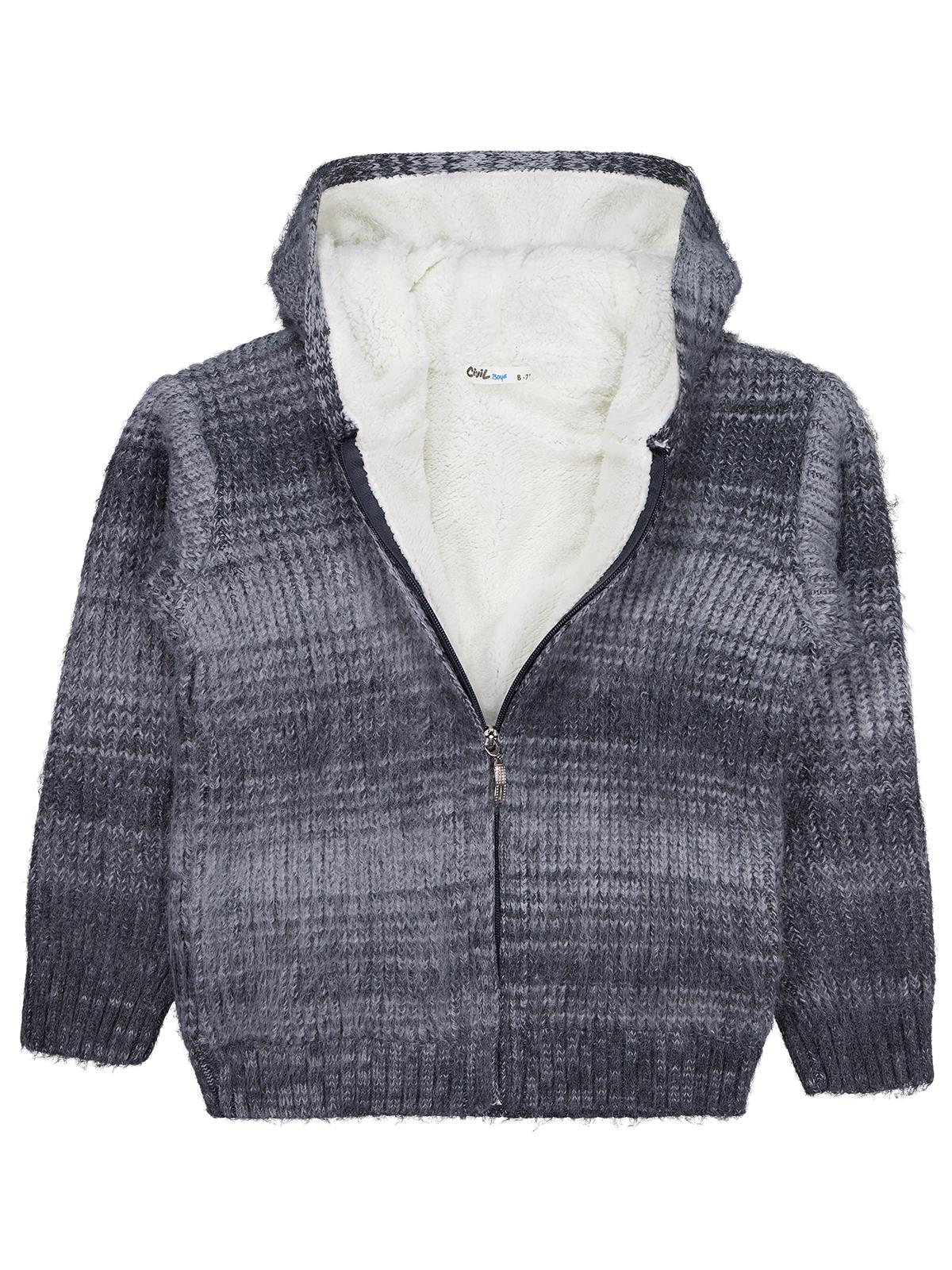 Civil Boys İçi polarlı Kapşonlu 6-9 Yaş Hırka - Gri