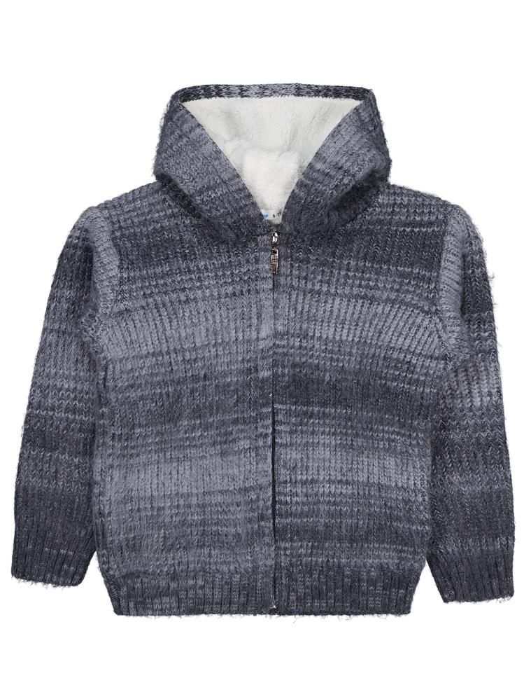 Civil Boys İçi polarlı Kapşonlu 6-9 Yaş Hırka - Gri