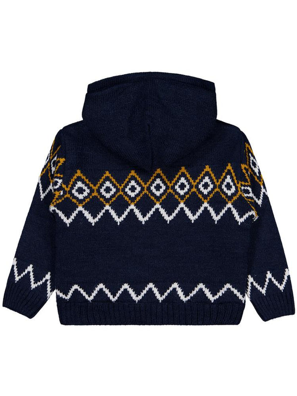 Civil Boys İçi polarlı Etnik Desenli 2-5 Yaş Hırka - Lacivert