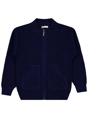 Civil Boys Fermuarlı Cepli 6-9 Yaş Hırka - Lacivert