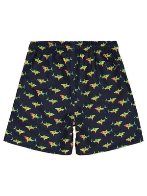 Civil Boys Köpek Balığı Baskılı 6-9 Yaş Deniz Şort - Lacivert