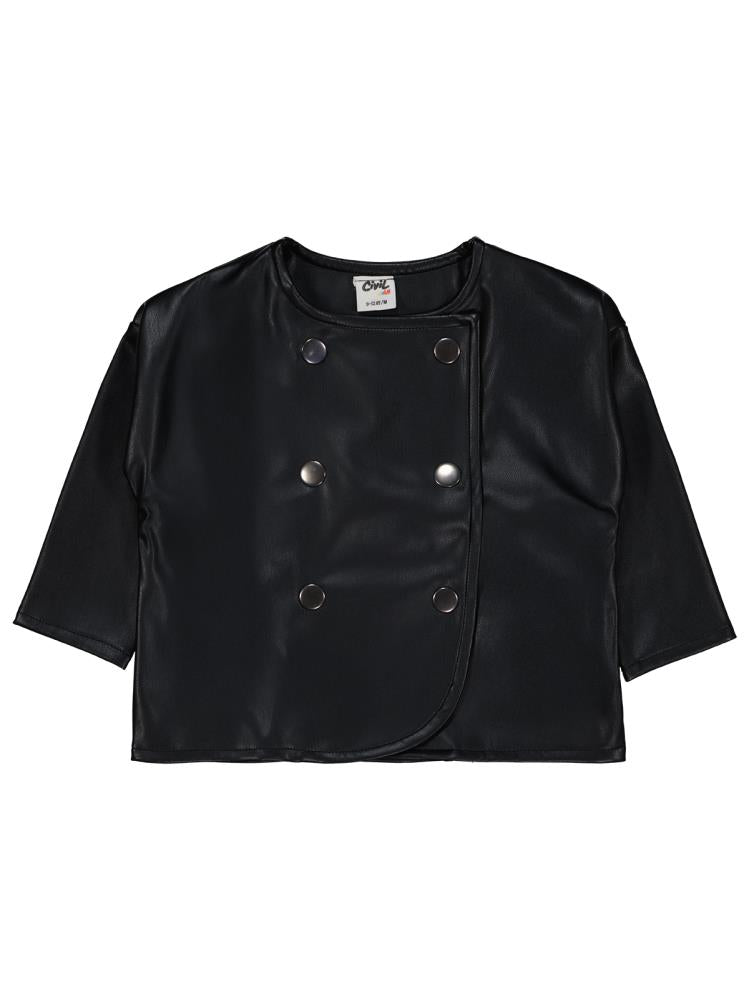 Civil Baby Suni Deri 9-18 Ay Ceket - Siyah