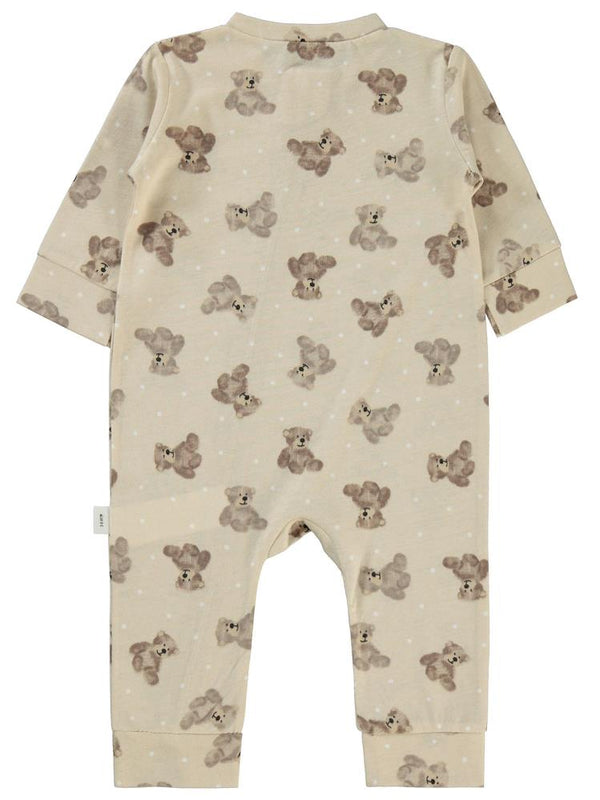 Civil Baby Oturan Ayıcık Baskılı 3-18 Ay Tulum - Bej