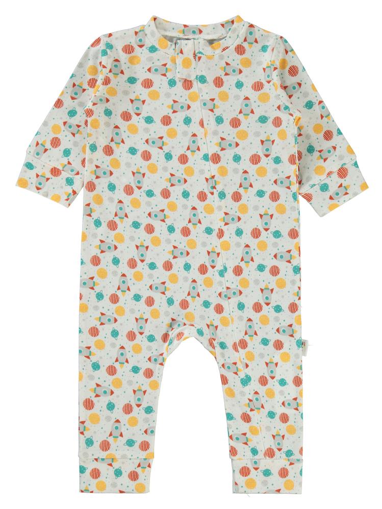 Civil Baby Roket Baskılı 3-18 Ay Tulum - Ekru