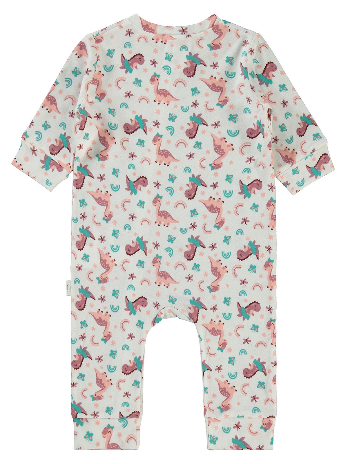 Civil Baby Dinazor Baskılı 3-18 Ay Tulum - Ekru