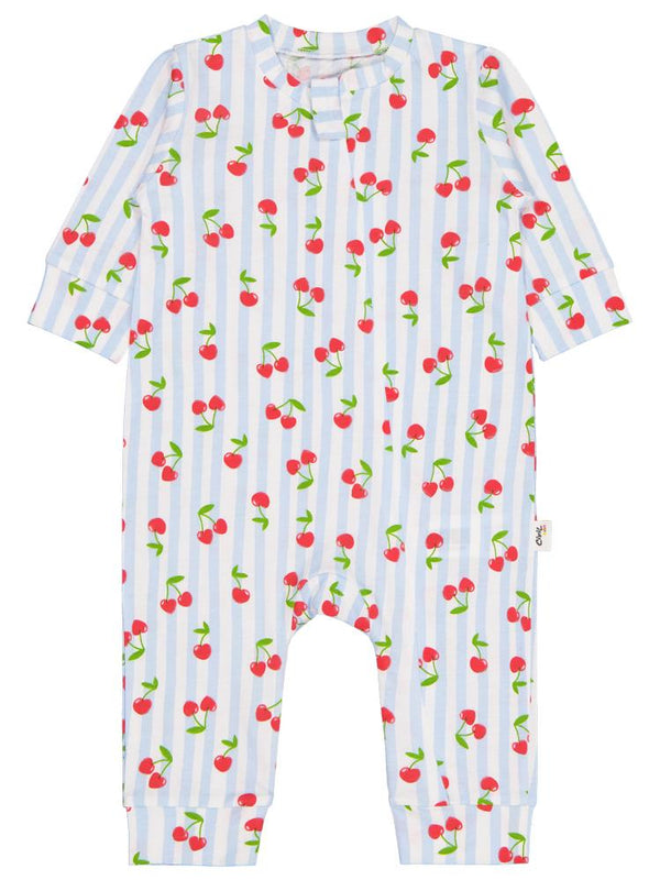 Civil Baby Kiraz Baskılı 3-18 Ay Tulum - Ekru