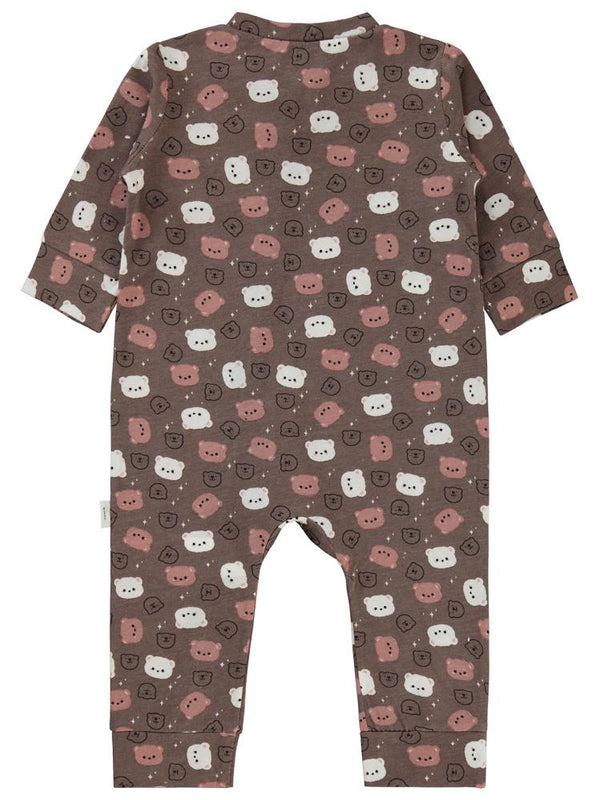 Civil Baby Ayı Kafası Baskılı 3-18 Ay Tulum - Kahverengi