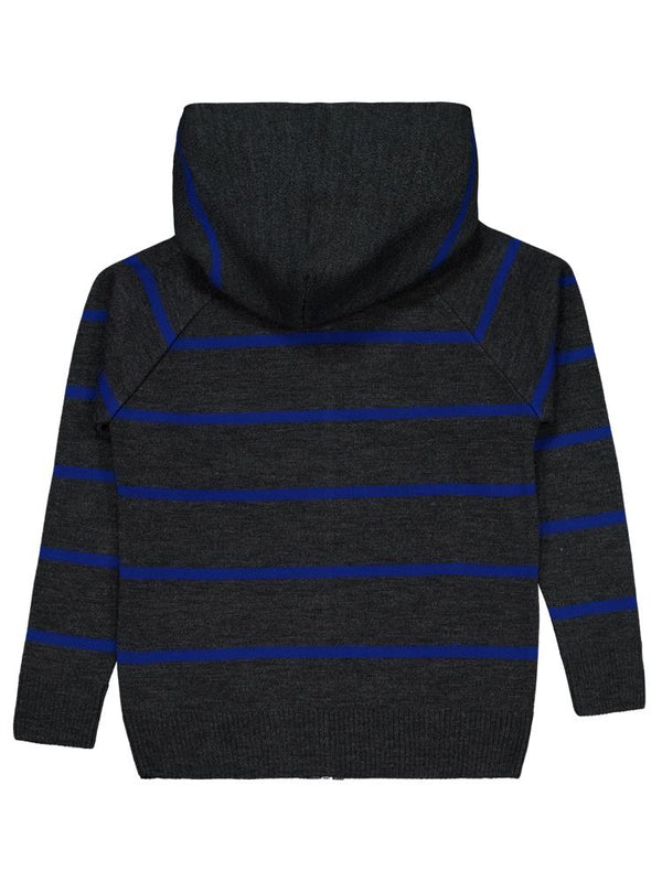 Civil Boys Çizgili Desenli 10-13 Yaş Hırka - Gri