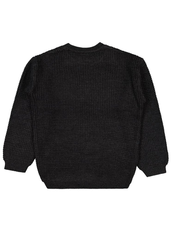 Civil Boys Waffle Örgülü 10-13 Yaş Kazak - Gri