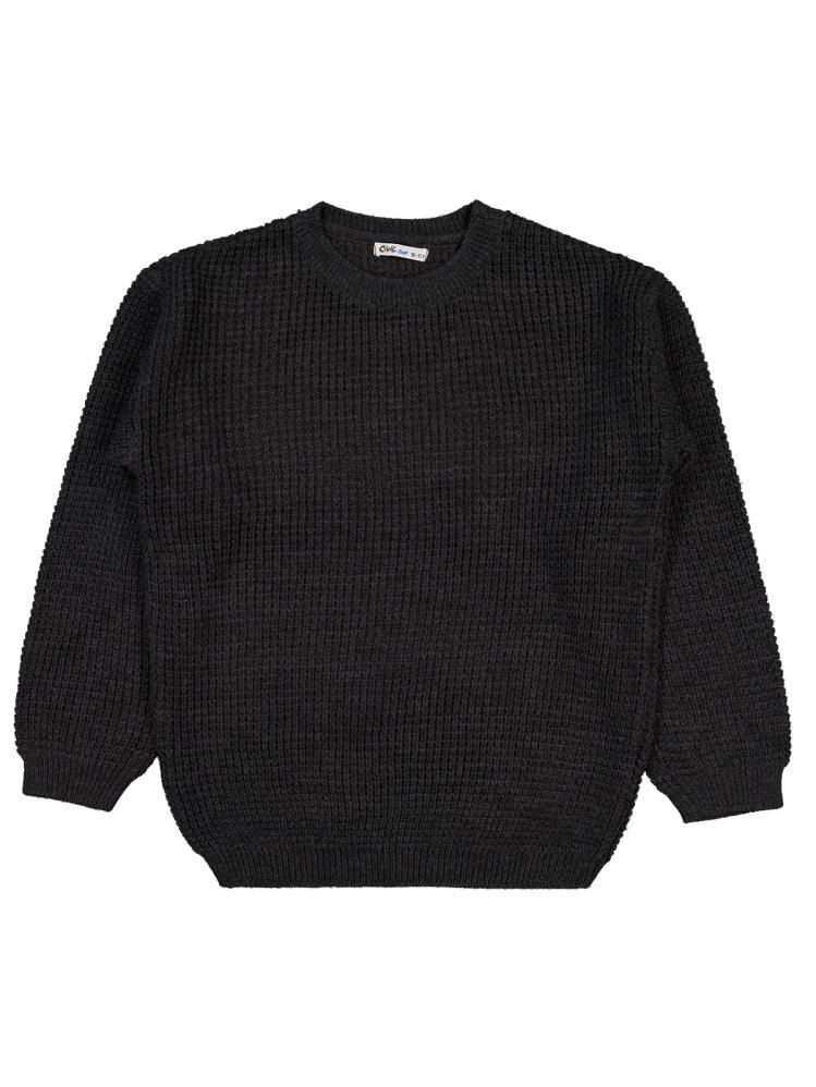 Civil Boys Waffle Örgülü 10-13 Yaş Kazak - Gri