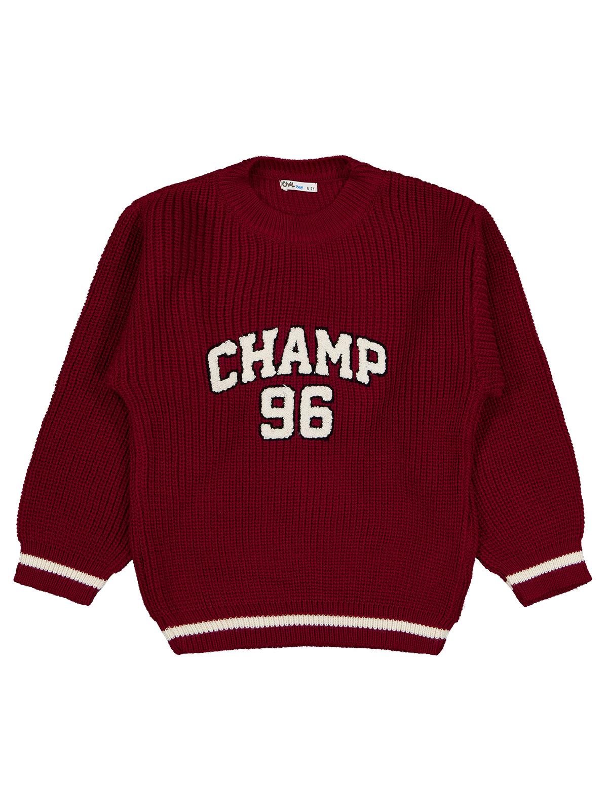 Civil Boys Champ Nakışlı 6-9 Yaş Kazak - Bordo