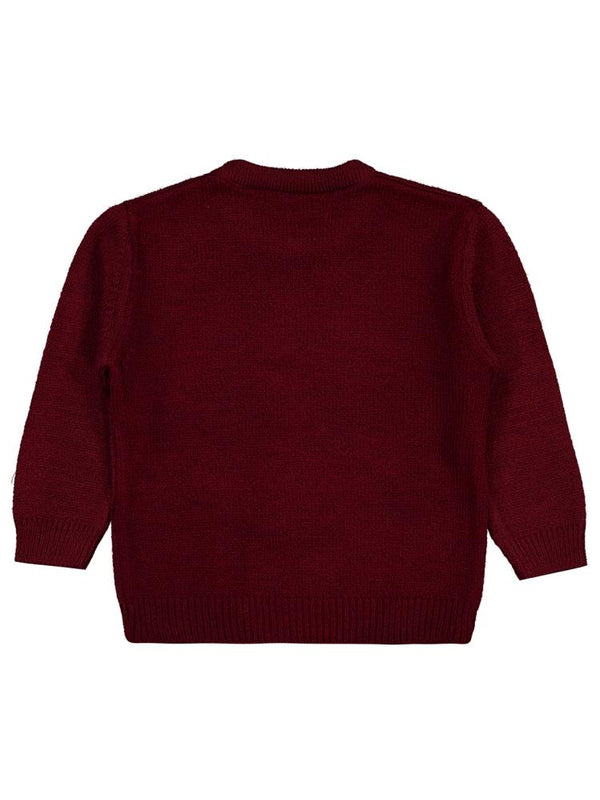 Civil Boys Ayıcık Nakışlı 2-5 Yaş Kazak - Bordo