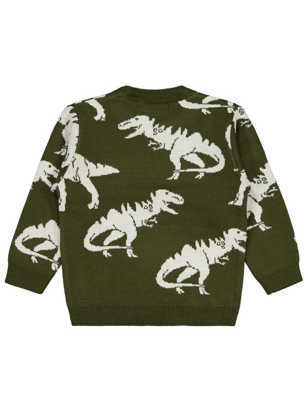 Civil Boys Dinazor Desenli 2-5 Yaş Kazak - Haki