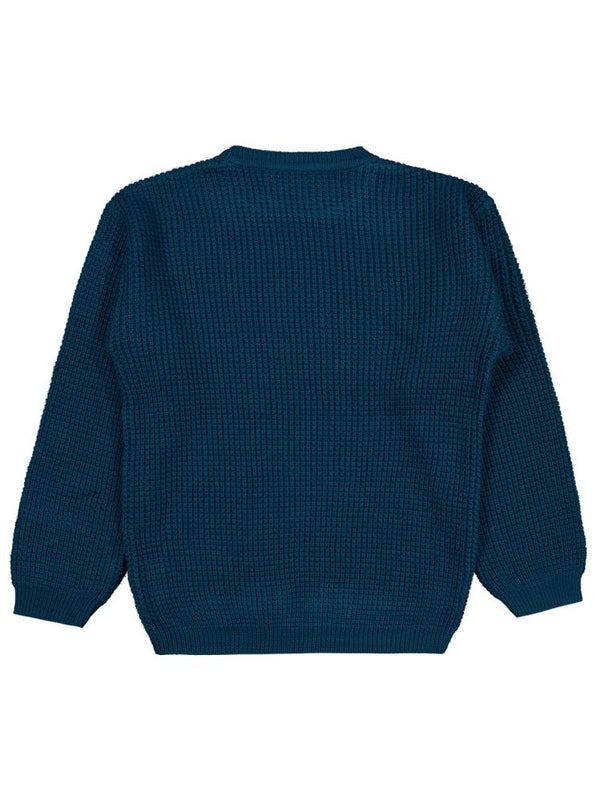 Civil Boys Waffle Örgülü 10-13 Yaş Kazak - Yeşil