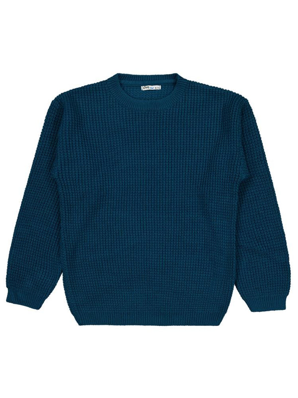 Civil Boys Waffle Örgülü 10-13 Yaş Kazak - Yeşil