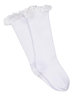 Civil Girls Dantel Aksesuar 3-11 Yaş Kız Golf Çorap - Beyaz